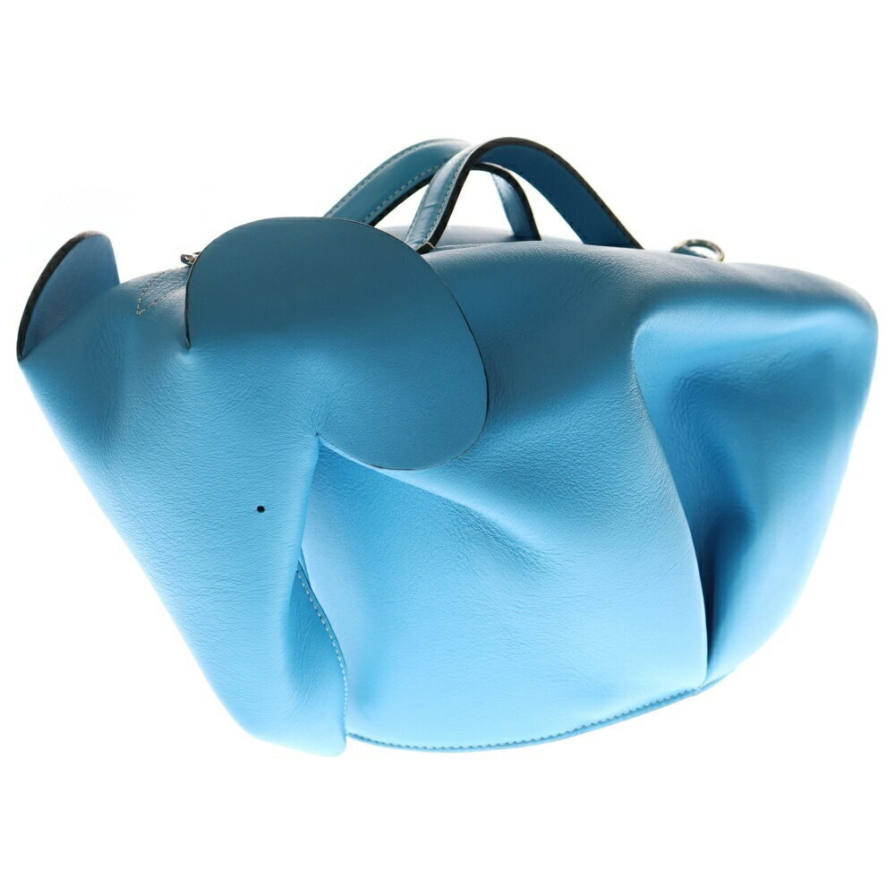 LOEWE Shoulder Bag Handbag Blue Leather Cyan